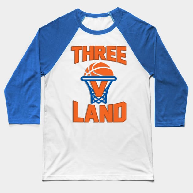 Three-V-Land Baseball T-Shirt by mbloomstine
